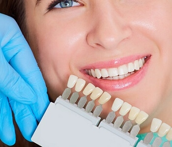 Close-up of girl with beautiful smile dentist. Dental care concept