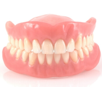 Dentures at closeup